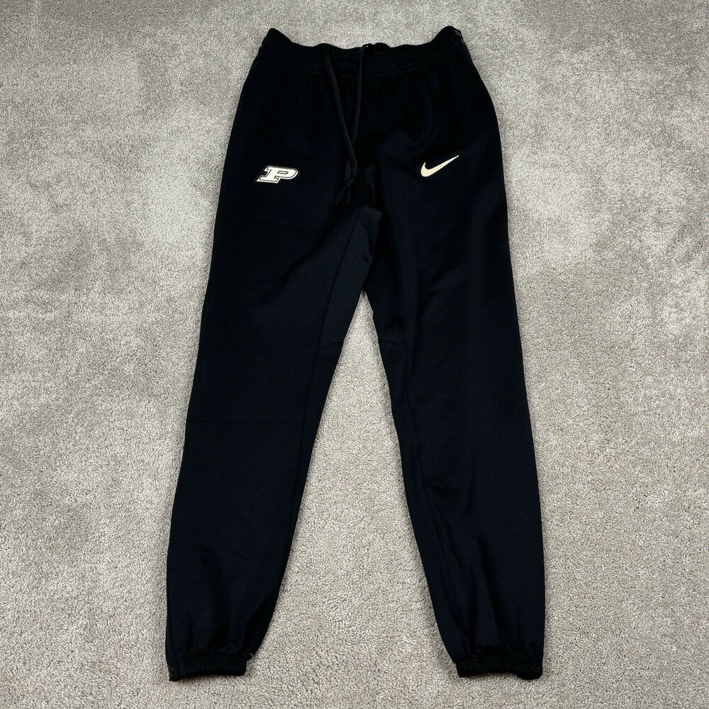 Nike Purdue University Boilermakers Track Pants Mens Medium Black Snap Joggers